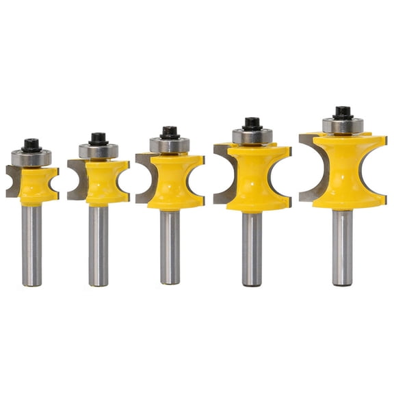 5pcs Router Bit 8mm Shank Carbide Corner Bead End Milling Cutter 1/4 3/8 1/2 5/8 3/4 For Wood Carving Woodworking Tool