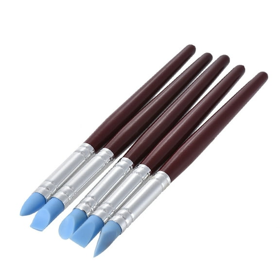 5pcs Rubber Paint Brushes Clay Tools for Sculpture Pottery Color Shaping Blending Drawing Modeling Remove Fingerprints