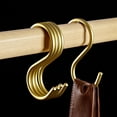 thumbnail image 1 of 5pcs S-Shape Hooks Aluminum Alloy Bedroom Kitchen Multifunctional Hanging Hook Clasp Holder Pants Hats Hanging Storage Hangers (5pcs Gold B), 1 of 7
