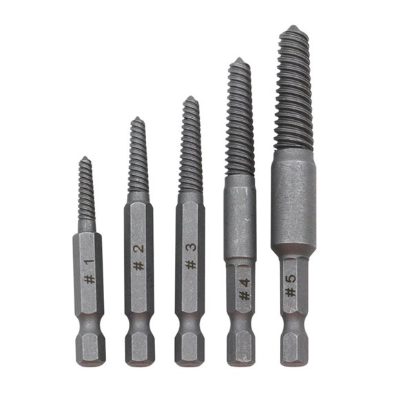 5pcs Screw Extractor Center Drill Bit Guide Set Broken Damaged Bolt Remover Superior Durability Multi-spline Extractor