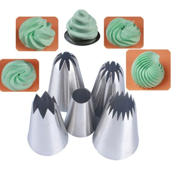 5pcs / Set Large Russian Cake Cream Icing Piping Pastry Nozzle Tips Baking Tools