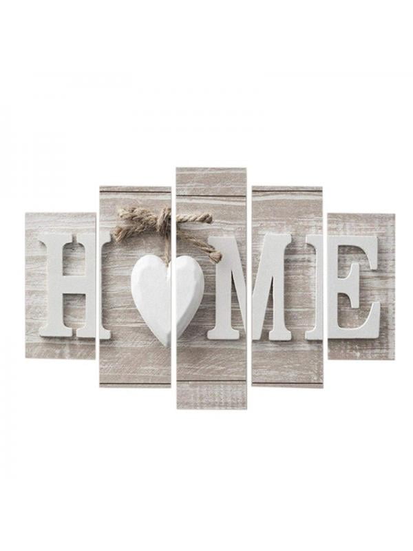 5pcs Set Love Sanctuary Large Canvas Print White Home Sweet Heart 5pcs-set-love-sanctuary-large-canvas-print-white-home-sweet-heart