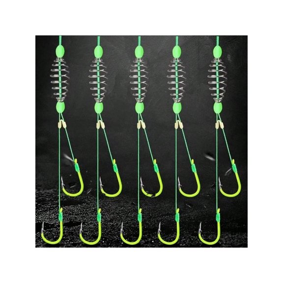 5pcs Set Stainless Steel Barbed Carp Fishing Hook Lure Spring Accessories  Tackle Kit for Fishing Enthusiasts No.13