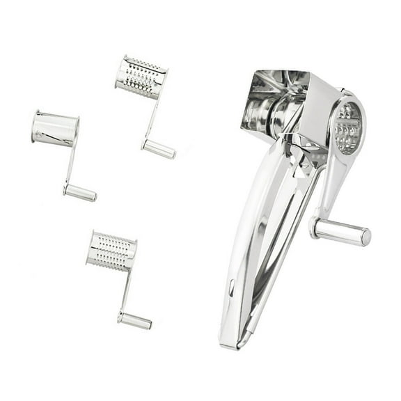 5pcs/Set Stainless Steel Cheese Grater Hand Held Rotary Cheese Shredder Cutter and Slicer (1 Cheese Grater+4 Planer Tools)