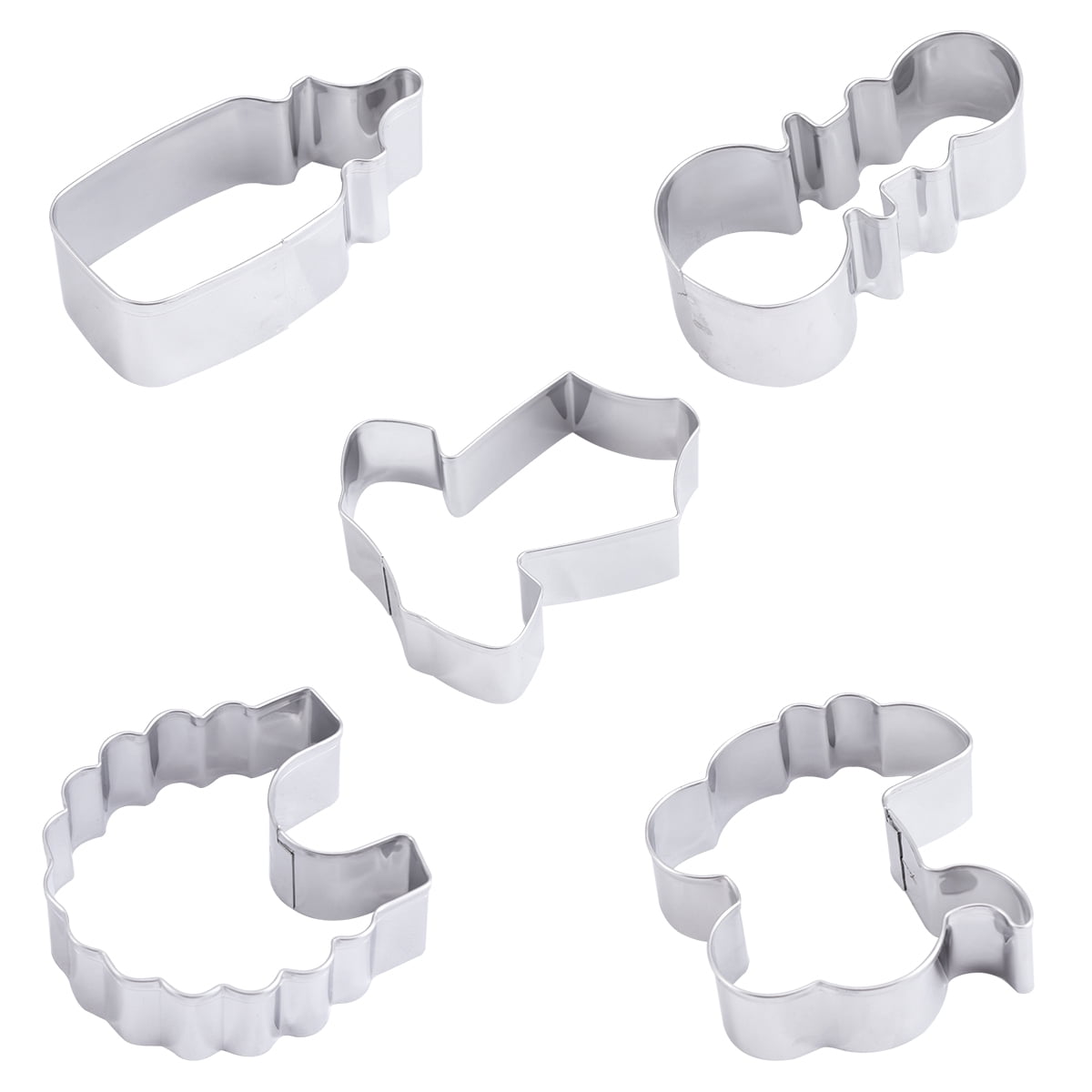 Cutter Candy 5-Piece Stainless Steel Cookie Cutter Set for Baking, Shower, Biscuit ...