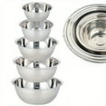 5pcs/Set Stainless Steel Mixing Bowls Non Slip Nesting Whisking Bowls