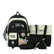 5pcs Sets Children's School Backpack Kawaii Women's Bagpack Bookbag Laptop Bag For Teens Girls Mochilas Students Totes Sac