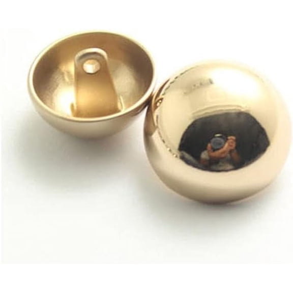 5pcs Shank Button for Sewing Accessories DIY Coat Clothes Decoration Metal Mushroom Bald Button for Craft Handmade (Golden, 25mm)