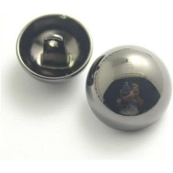 5pcs Shank Button for Sewing Accessories DIY Coat Clothes Decoration Metal Mushroom Bald Button for Craft Handmade (Gun Metal, 17mm)