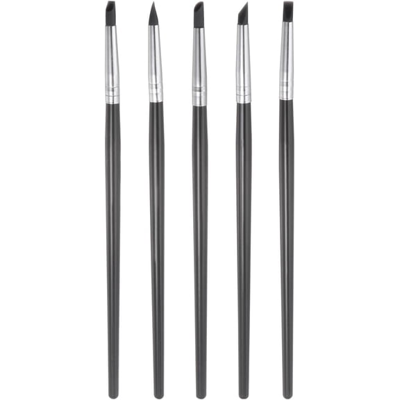 5pcs Silicone Clay Sculpting Tool Clay Sculpting Shaper Rubber Tip Shaping Pen Pottery Clay Shaping Carving Tool for Ceramic Sculpture Polymer Clay, Black