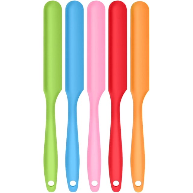 5pcs Silicone Jar Spatulas Set Heat Resistant Mixing Tools NonStick Cake Cream Spatulas