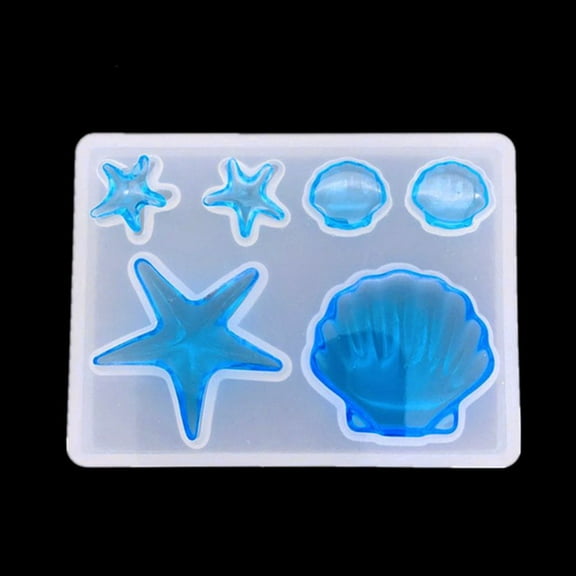5pcs Silicone Molds Resin Casting Molds For UV Resin Epoxy Resin Jewelry Making Marine Organism White 85x61mm