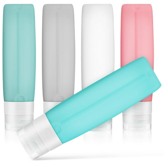 Tineasur Silicone Travel Containers Set Leakproof Shape for Storage 5Pcs
