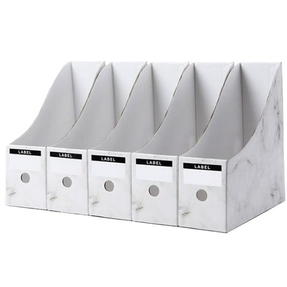 Supvox 5Pcs White Document Rack File Holder with Modern Design for Desktop Storage