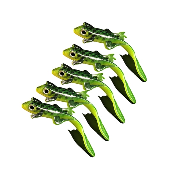 5pcs Simulated Salamander Floating Lures Artificial Baits Green Lizards Silicone Baits 7.5cm Swimbait Fishing Tackle
