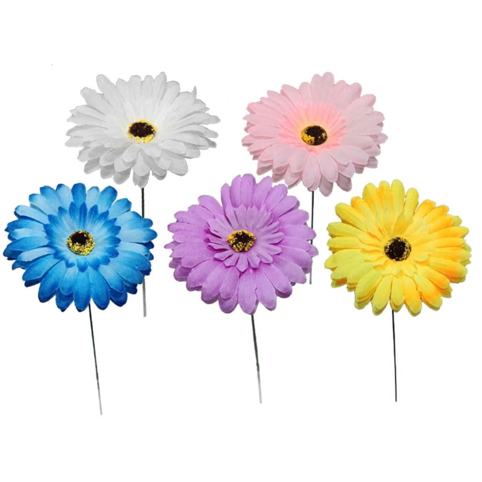 5pcs Simulation Africa Chrysanthemum Garden Stake Garden Sign Ground