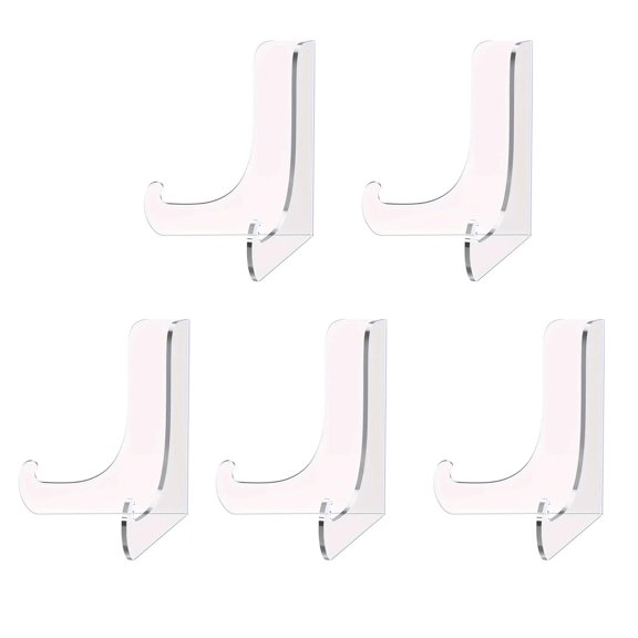5pcs Small Acrylic Holder Stand for Displaying Plates Cards Photos Frame Books Magazine and More In a Stable Way