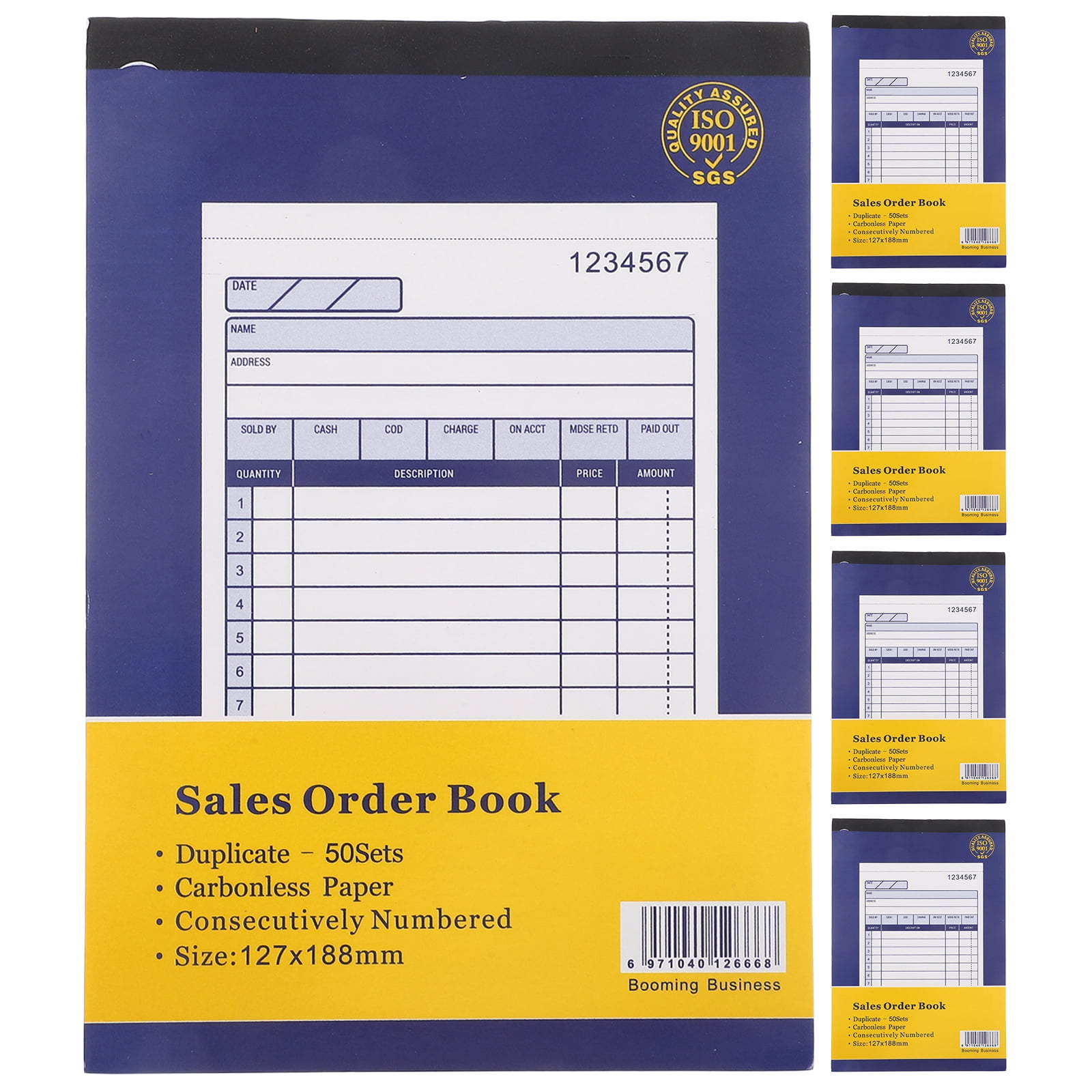 DEEPCRAFF 5Pcs Invoice Receipt Book for Small Business with Two Part Duplicate Pages and Order Tracking