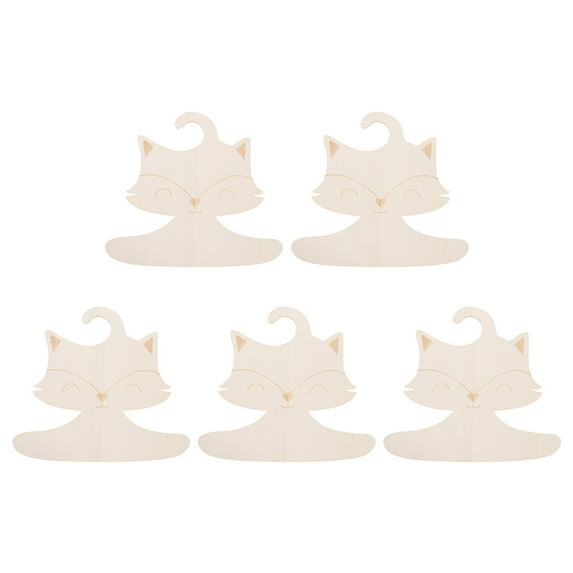 TEHAUX Clothes Hangers Khaki Wood 5Pack 9.1X8.1X0.08In