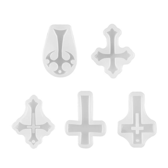 5pcs Small Cross Shaped Silicone Resin Molds Flexible, Tear-Resistant for Resin Craft Lovers, Soap Making