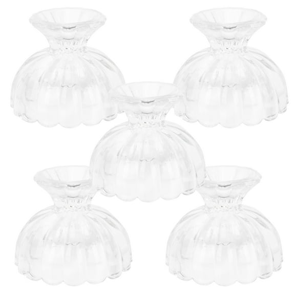 Raindrops 5Pack Glass Juice Cups for Friend Gathering Transparent Shape 3.5x3.5x3.1in