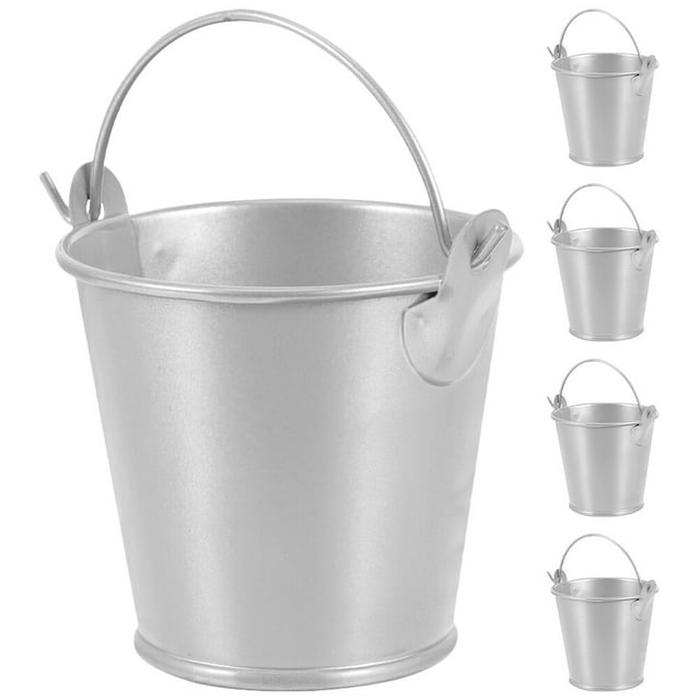 5pcs Small Metal Buckets with Handles Mini Tin Pails for Party Favors