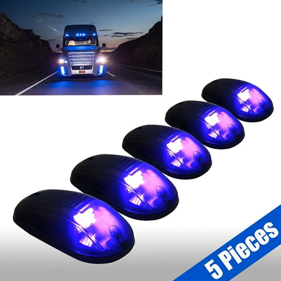 5pcs Smoked LED Roof Top Truck SUV Cab Marker Running Clearance Lights Set Kit