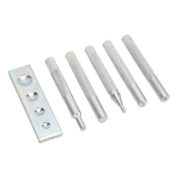5pcs Snap Rivet Setter Die Punch Snap Kit Large Installation Tool with Base for Punch Hole Install Rivet Button