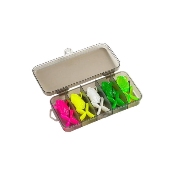 5pcs Soft Frogs Baits for Saltwater Fishing Frogs Topwater Frogs Lures Set 3.7cm/4.7cm Swimbait with Hook