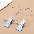 thumbnail image 1 of 5pcs Space-Saving Clothespin Hat Pants Storage Hanging Travel Hook, Stainless Steel Metal Hanging Hook Clips, Hanger Clips Towel Clips Boot Hangers for Closet, 1 of 6