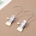 thumbnail image 1 of 5pcs Space-Saving Clothespin Hat Pants Storage Hanging Travel Hook, Stainless Steel Metal Hanging Hook Clips, Hanger Clips Towel Clips Boot Hangers for Closet, 1 of 6
