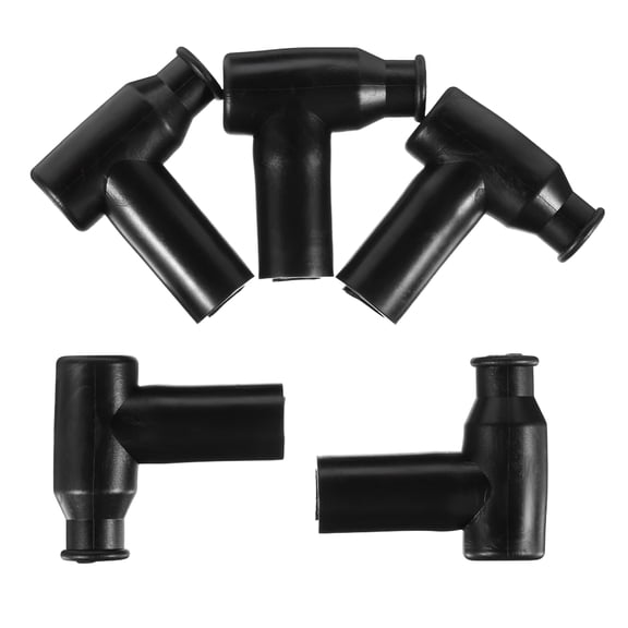 5pcs Spark Plug Terminal Boots  High-Temp Rubber Ignition Caps for Reliable Insulation & Stable Engine Performance (Black)
