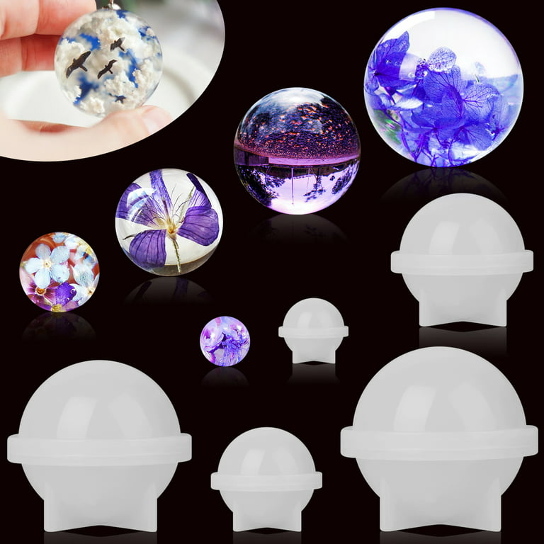 5pcs 5 Sizes Sphere Resin Molds, EEEkit Round Silicone Molds, Epoxy Resin  Ball Molds for DIY Jewelry Making, Homemade Soap, Candle Wax, Bath Bomb,  DIY