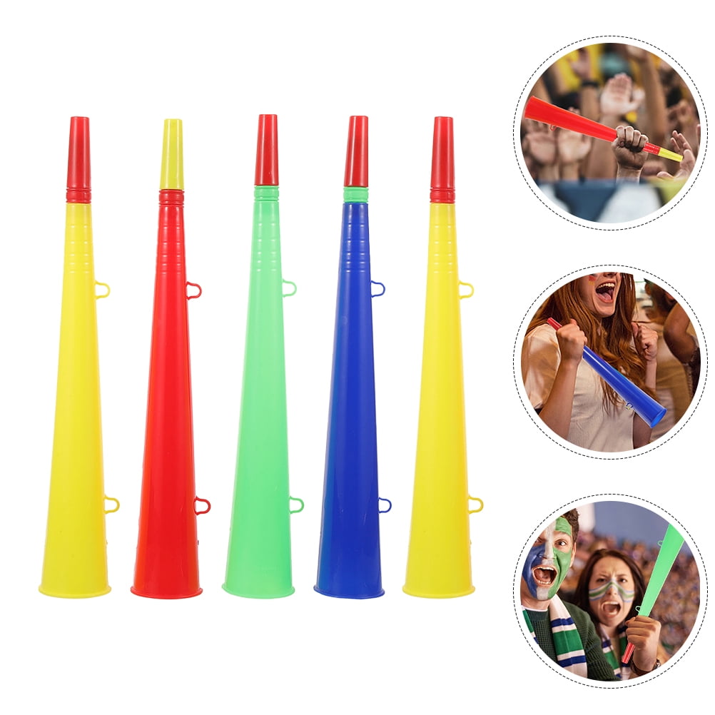5pcs Stadium Horn Props Plastic Noisemakers Sporting Events Trumpet for Graduation Games Mixed Color