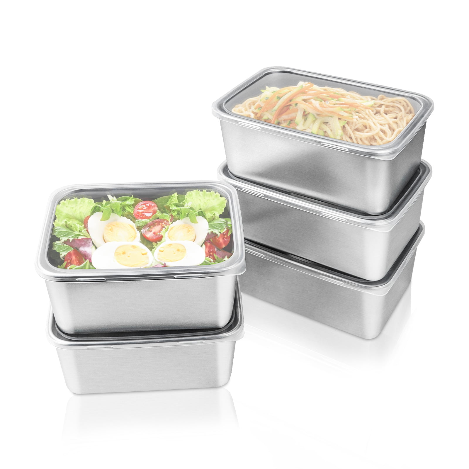Stainless Steel Food Containers Made In Usa 5pcs Stainless Steel Food Containers with Lids, Stacking Snack