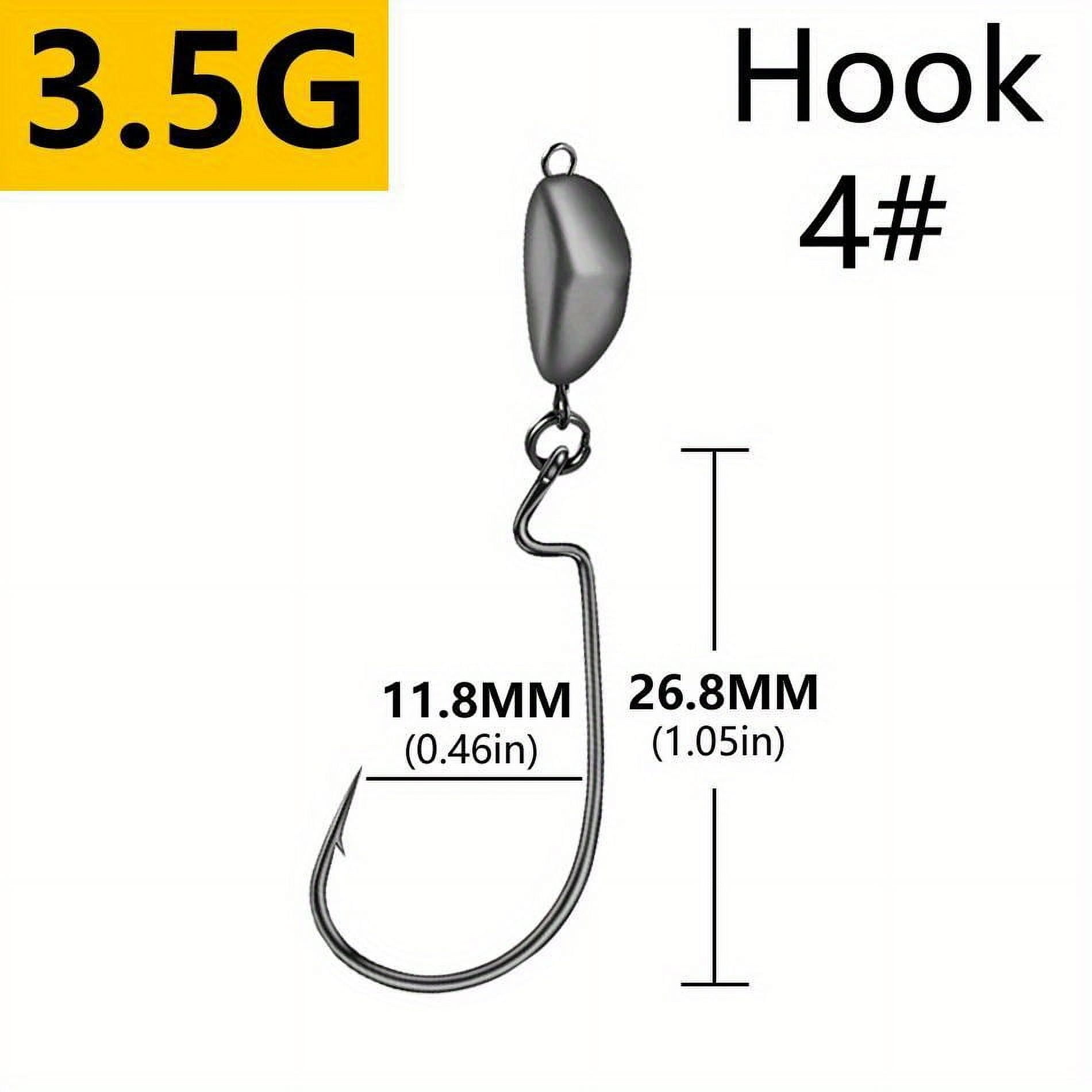 5pcs Stainless Steel Texas Rig Jig Head Hooks, 3.5-14g - Weedless Crank ...