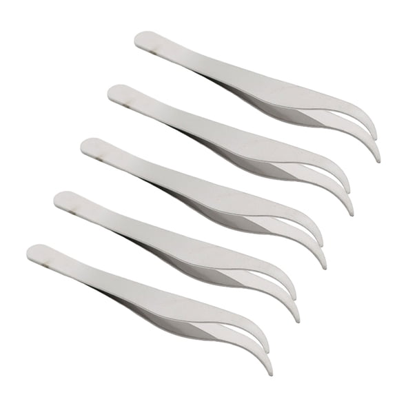 5pcs Stainless Steel Tweezers Suitable for Eyebrow Splinters Removal Grooming Comfortable Grip