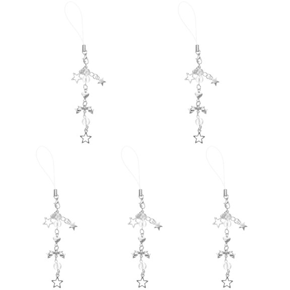 5pcs Star Phone Charm Decorative Phone Strap Charm Women Phone Chain Charm Cellphone Charm