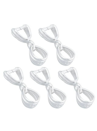 DICOSMETIC 1000Pcs Snap on Bails 201 Stainless Steel Small Pinch Clip Bail  Clasps Pendant Connector Clasps Abundant Pendant Hooks for Dangle Charms