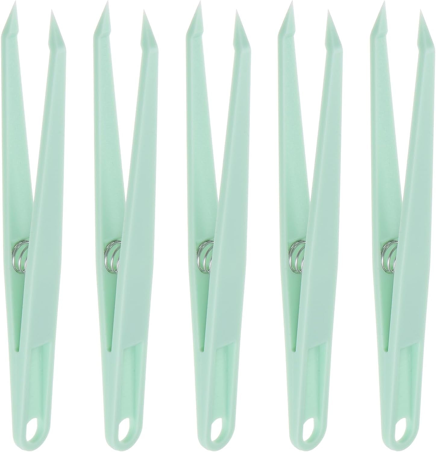 5pcs Sticker Tweezers for Crafting 4.53 Straight Pointed Tip with Spring  Plastic Tweezers Craft Tweezers for Stickers, Scrapbooking, Eyelash  Extensions, Green 
