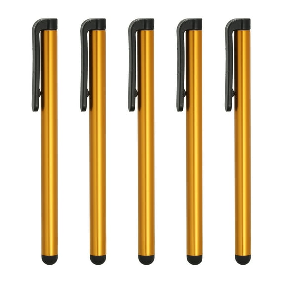 5pcs Stylus Pens for Screens Universal Capacitive Stylus Pencil for All Capacitive Screen Device Dark Gold