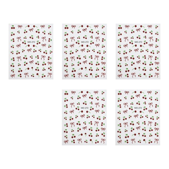 5pcs Summer Nail Stickers 5 Fruit Artworks Nail Decals Easy and Instantly Apply