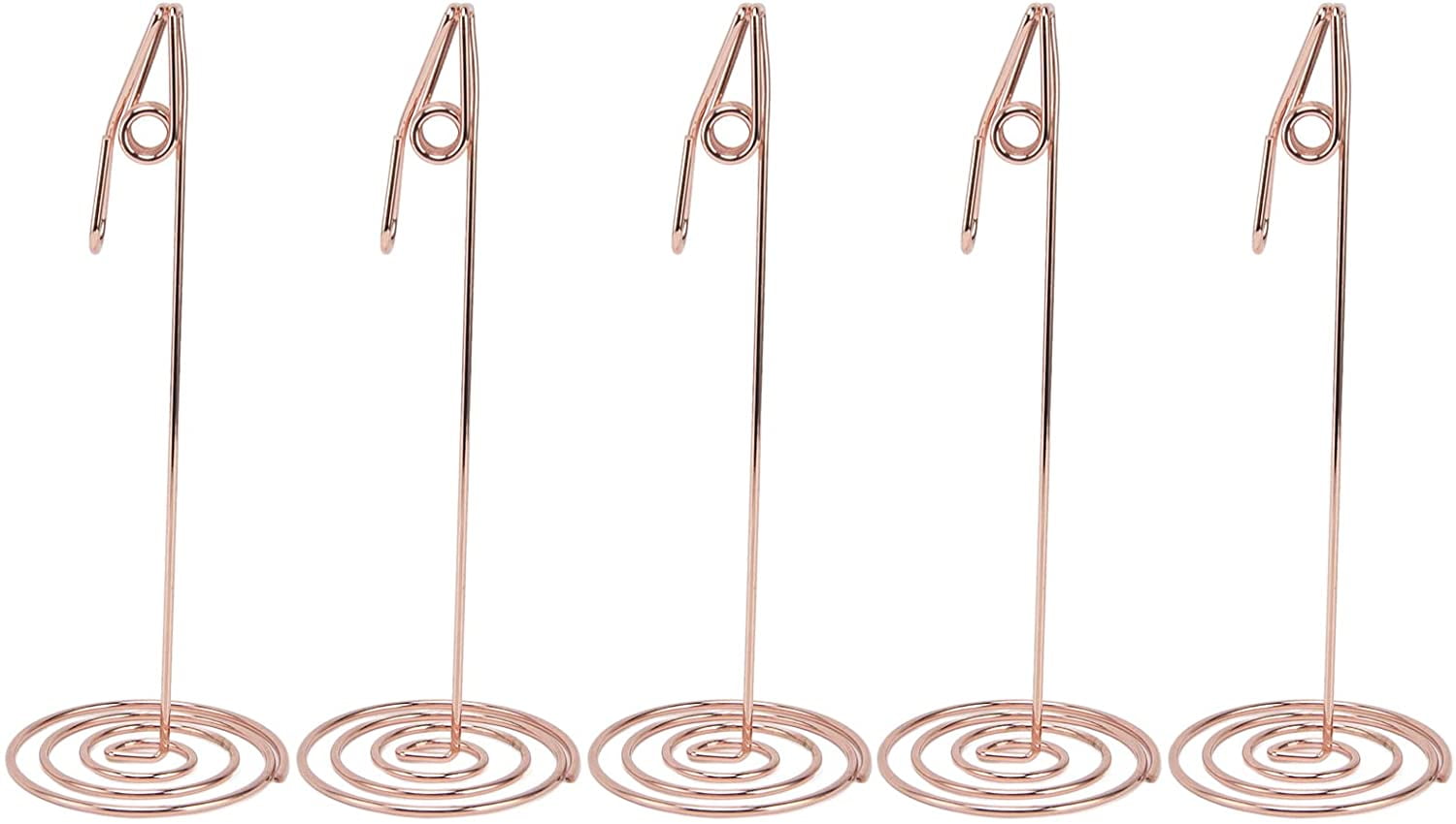 5pcs Table Number Holder Rose Gold, Desk Paper Clip Memo Holder, Note