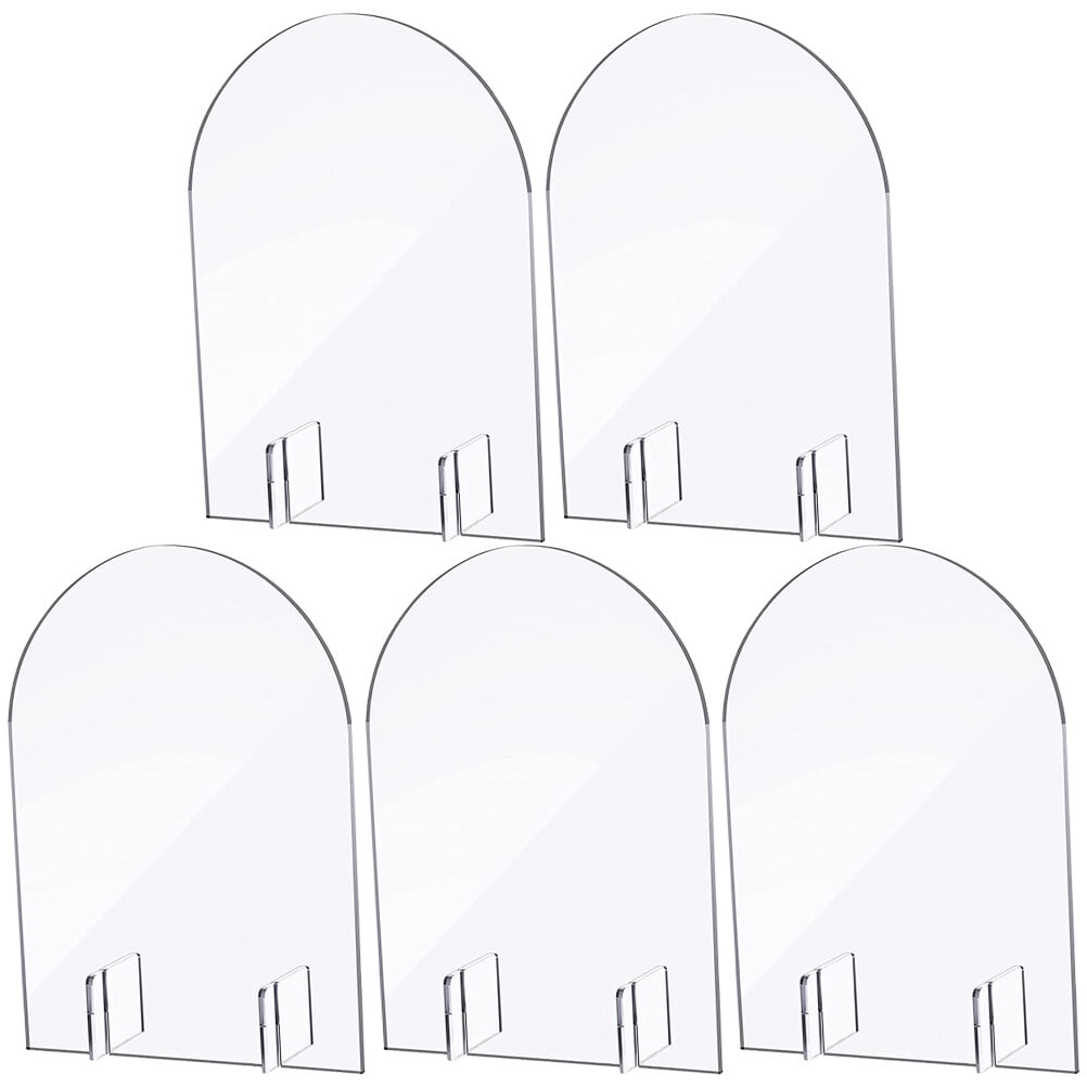 5pcs Tabletop Blank Signs Wedding Seating Display Stands Clear Acrylic