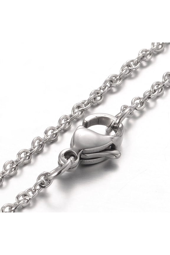 5pcs Tarnish Resistant Stainless Steel Cable Chain Bracelets with Lobster Claw Clasps Stainless Steel color 7-1/4 inch(185mm)