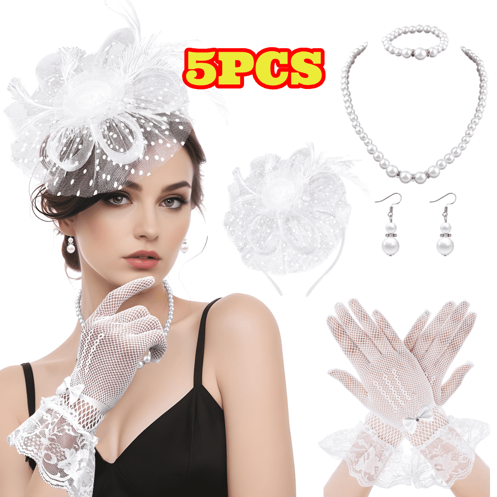 5pcs Tea Party Fascinator Hat for Women, Tea Party Veil Mesh  display picture 1