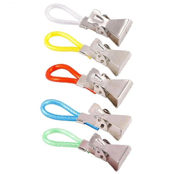 5pcs Tea Towel Hanging Clips Metal Socks Clip Kitchen Bathroom Beach Hand Towel Clamp