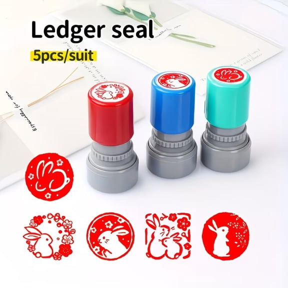 5pcs Teacher Stamp Set - Multi-Color Grading Stamps for Comments, Homework Correction, Rewards, and Planning