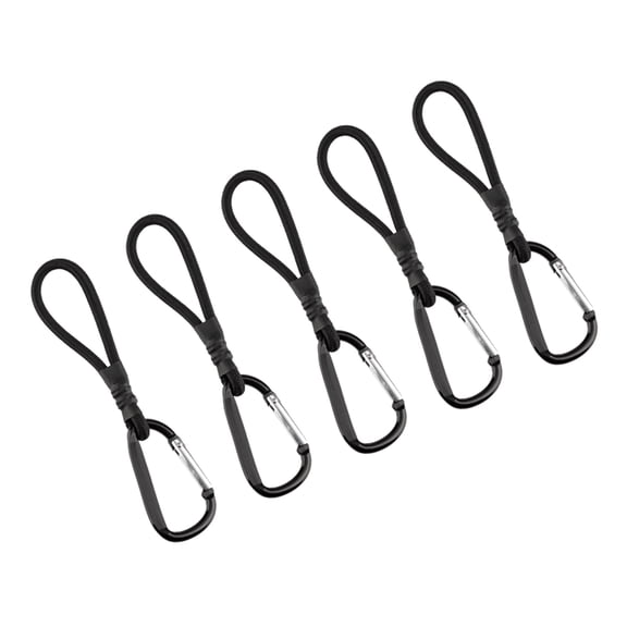 5pcs Tent Fixing Bungee Cord Versatile Elastics Rope Strong Load Bearing Hook with Quickly Attach Carabiner Clip