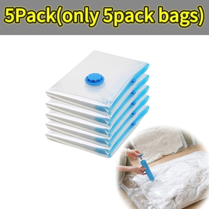 5pcs Thickened Vacuum Compression Bag,Transparent Quilt Vacuum Bags, Storage Bags, Household Clothing Storage and Sorting Bag